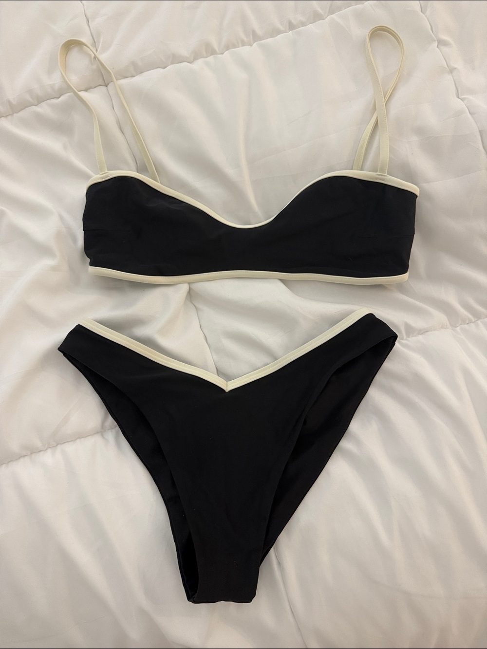 Mott50 Black Bikini with Cream Trim